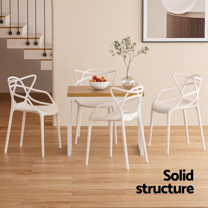 Laguna | Plastic UV-Resistant Black White Outdoor Dining Chairs | White