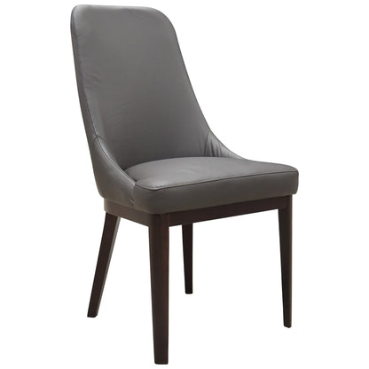 Langdon | Contemporary PU Leather Dining Chairs | Set Of 2 | Dark Grey