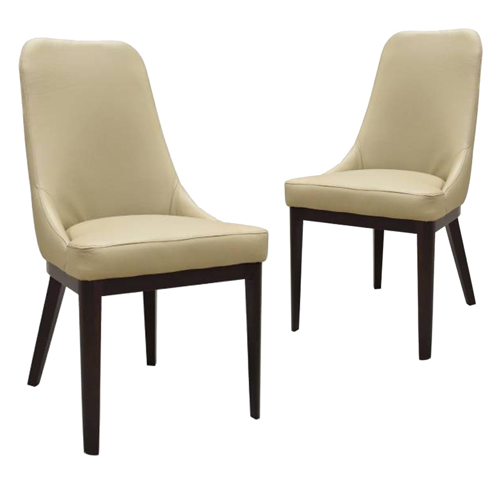 Langdon | Contemporary PU Leather Dining Chairs | Set Of 2 | Beige