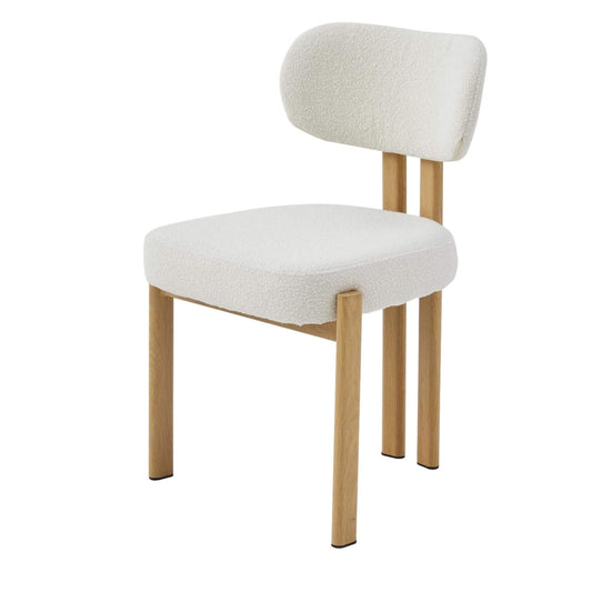 Coastal Contemporary Style Beige Fabric Metal Dining Chairs | Beige