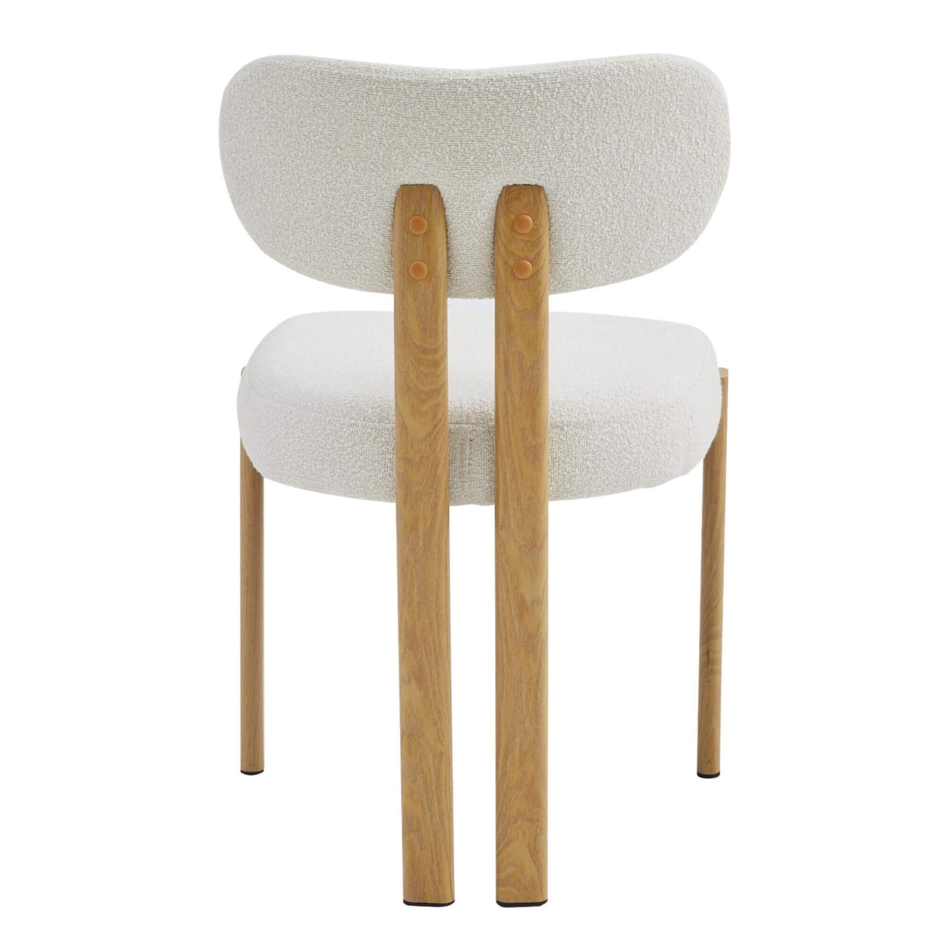 Coastal Contemporary Style Beige Fabric Metal Dining Chairs | Beige