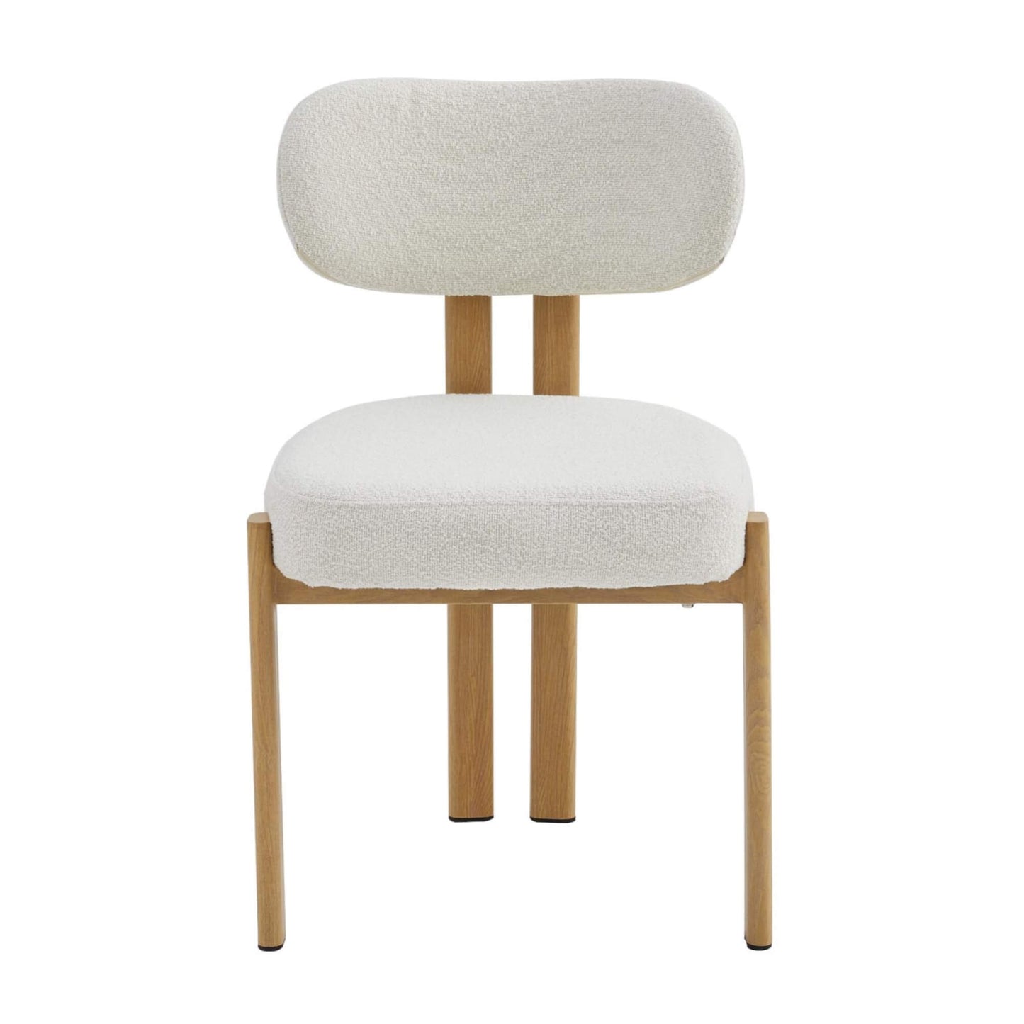 Coastal Contemporary Style Beige Fabric Metal Dining Chairs | Beige