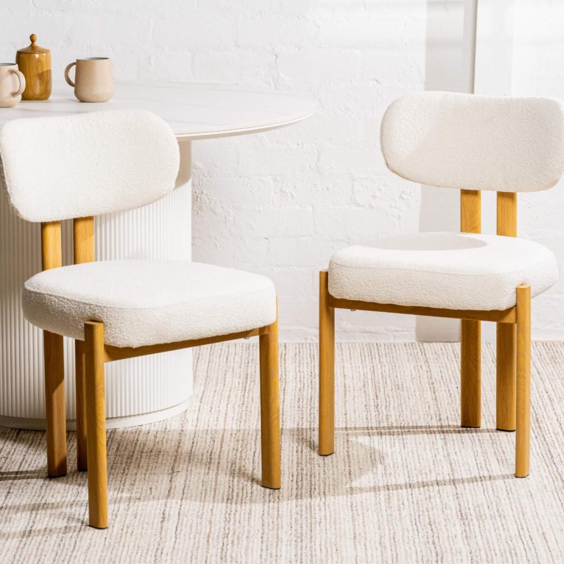 Coastal Contemporary Style Beige Fabric Metal Dining Chairs | Beige