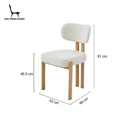 Coastal Contemporary Style Beige Fabric Metal Dining Chairs | Beige