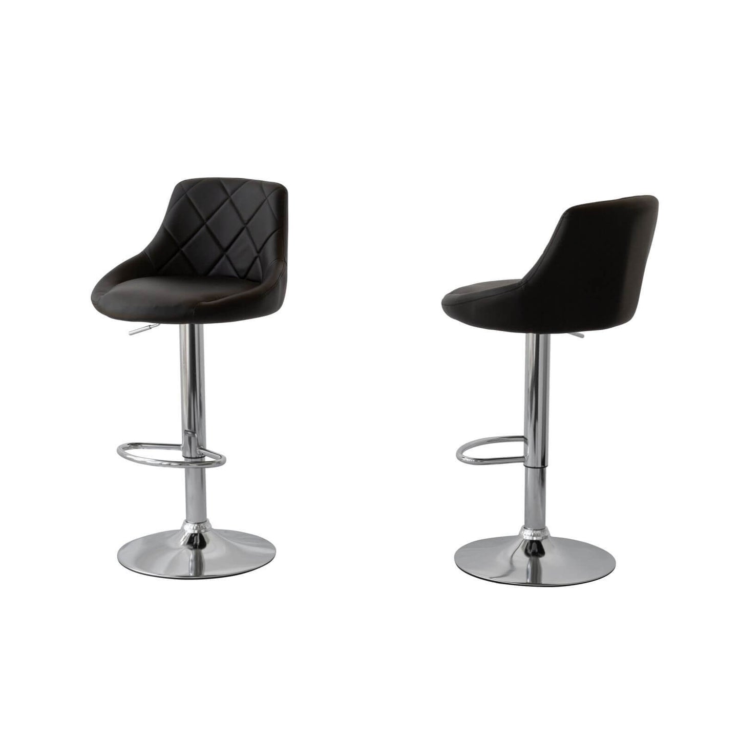 Liberty | Contemporary Black PU Leather Adjustable Bar Stools | Black