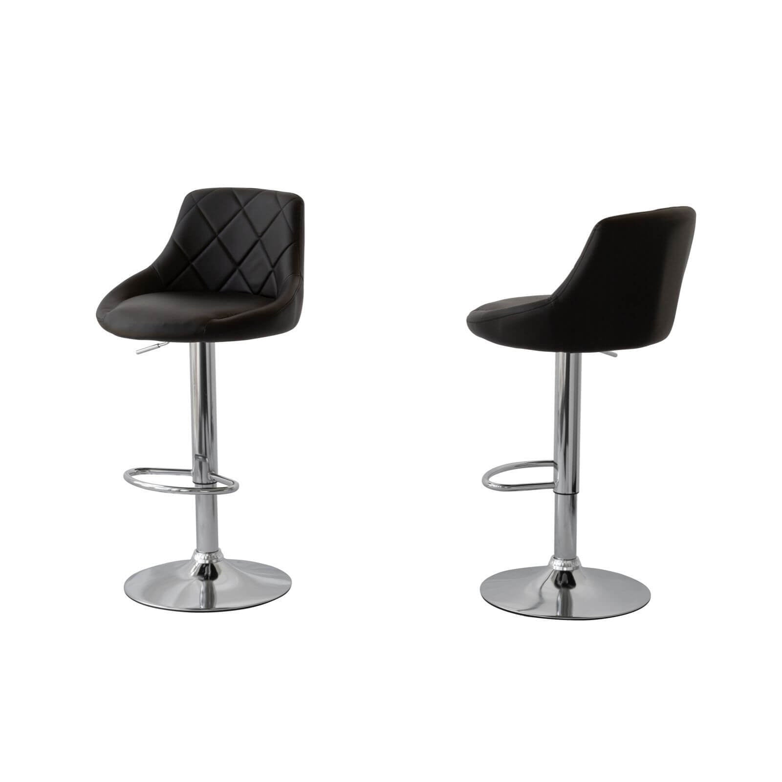 Liberty | Contemporary Black PU Leather Adjustable Bar Stools | Black