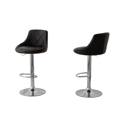 Liberty | Contemporary Black PU Leather Adjustable Bar Stools | Black
