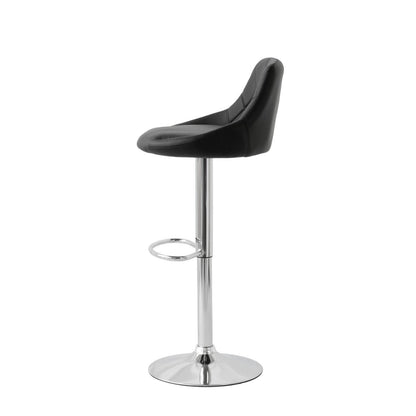 Liberty | Contemporary Black PU Leather Adjustable Bar Stools | Black