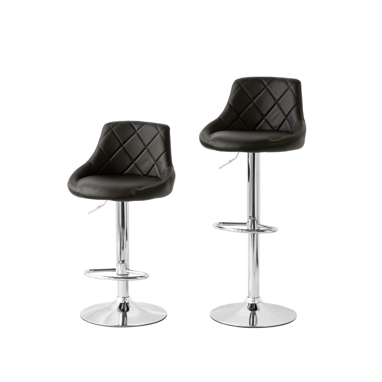 Liberty | Contemporary Black PU Leather Adjustable Bar Stools | Black