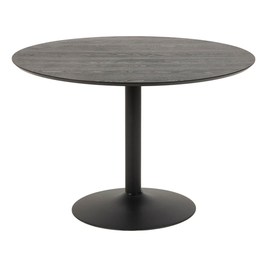 Lincoln | Metal Black White 1.1m Wooden Round Dining Table | Black