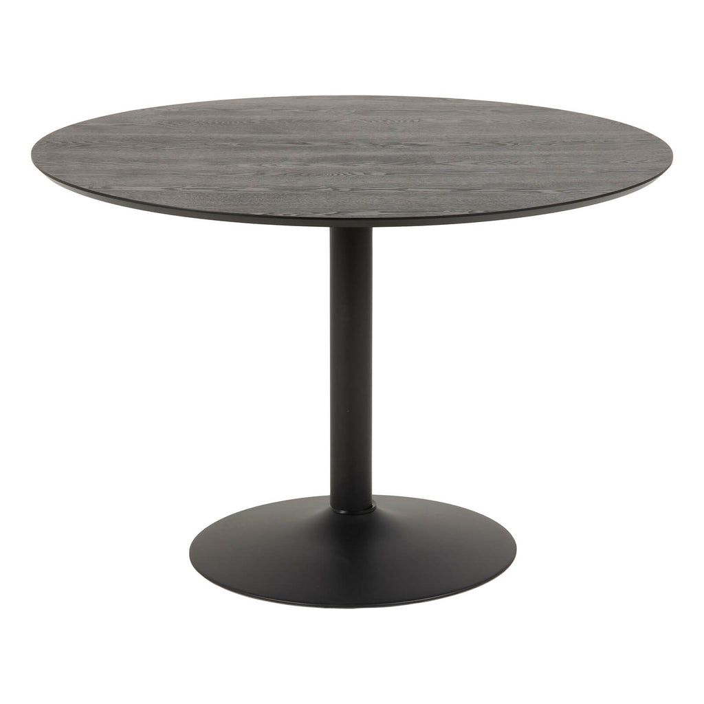 Lincoln | Metal Black White 1.1m Wooden Round Dining Table