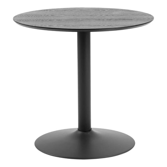 Lincoln | Metal Black 80cm Wooden Round Dining Table | Black