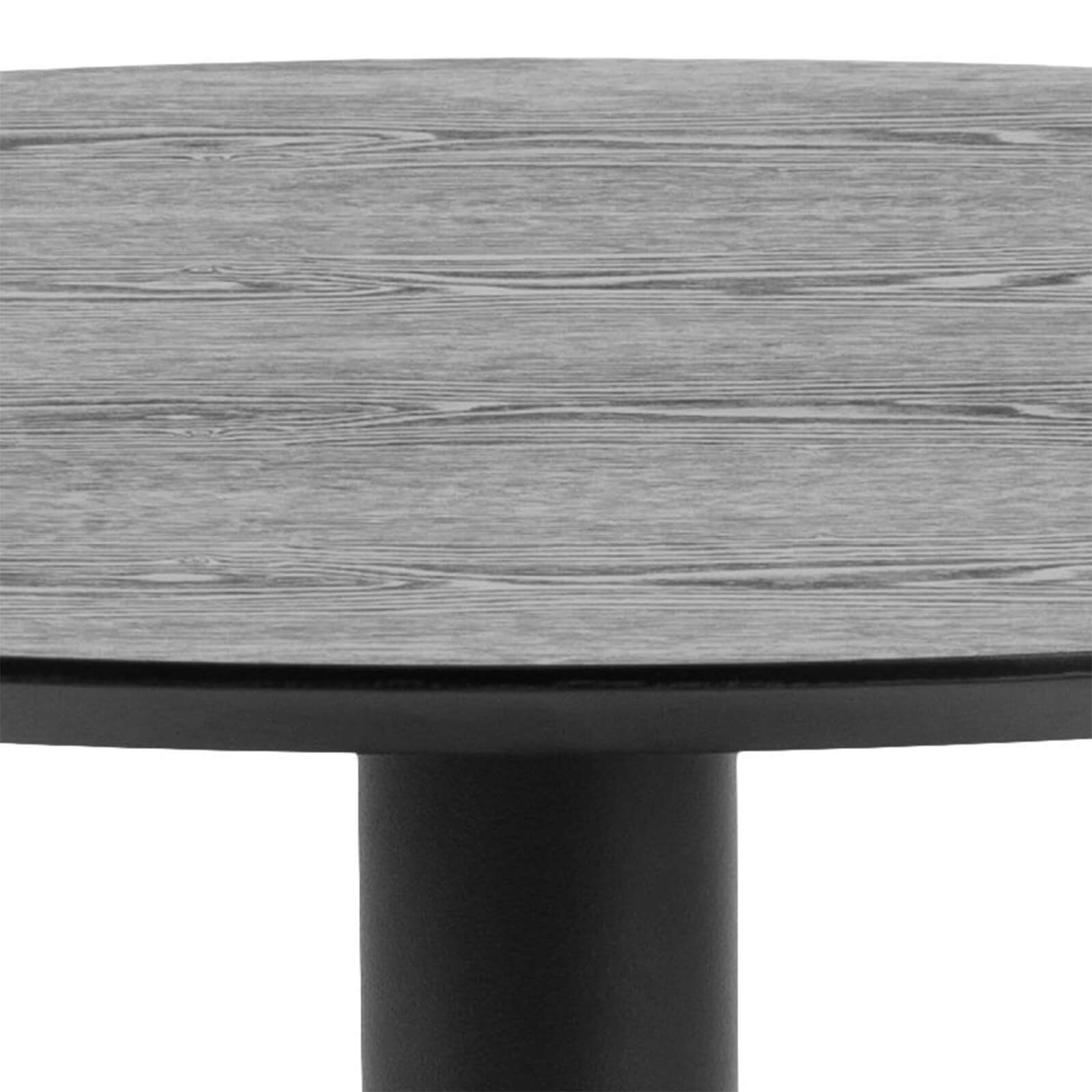 Lincoln | Metal Black 80cm Wooden Round Dining Table | Black