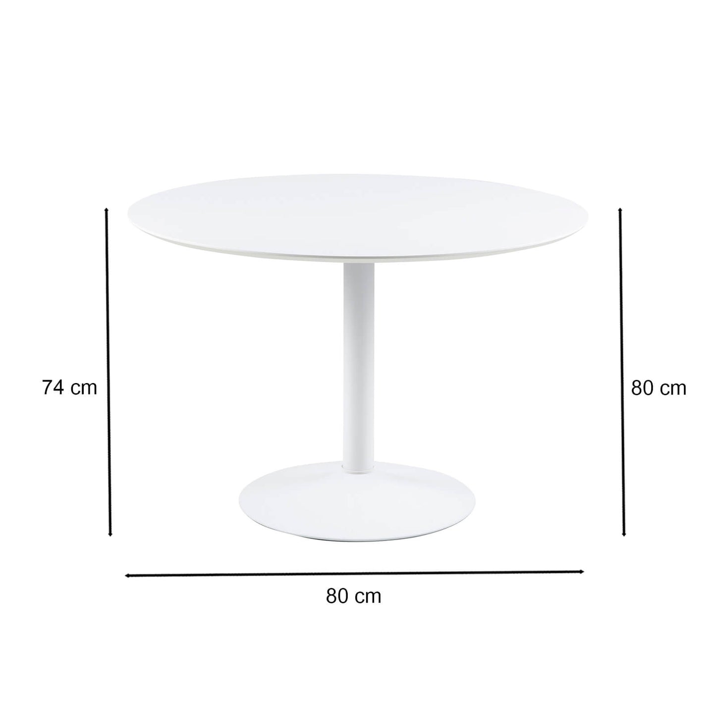 Lincoln | Metal Black 80cm Wooden Round Dining Table | Black