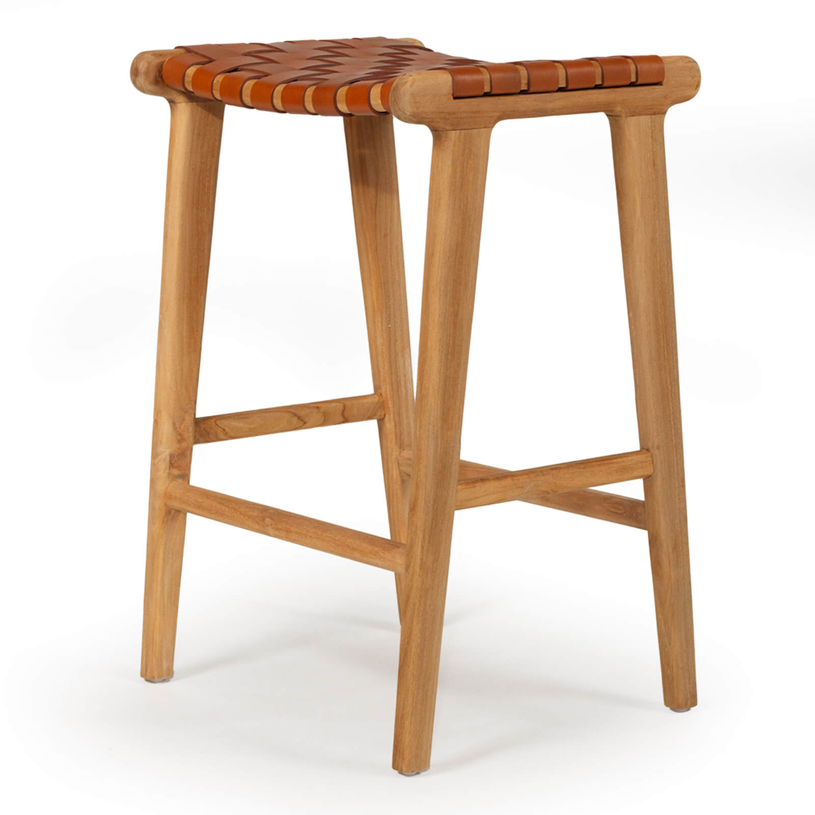 Lindeman Version 1 | Coastal Leather Wooden Bar Stools | Tan