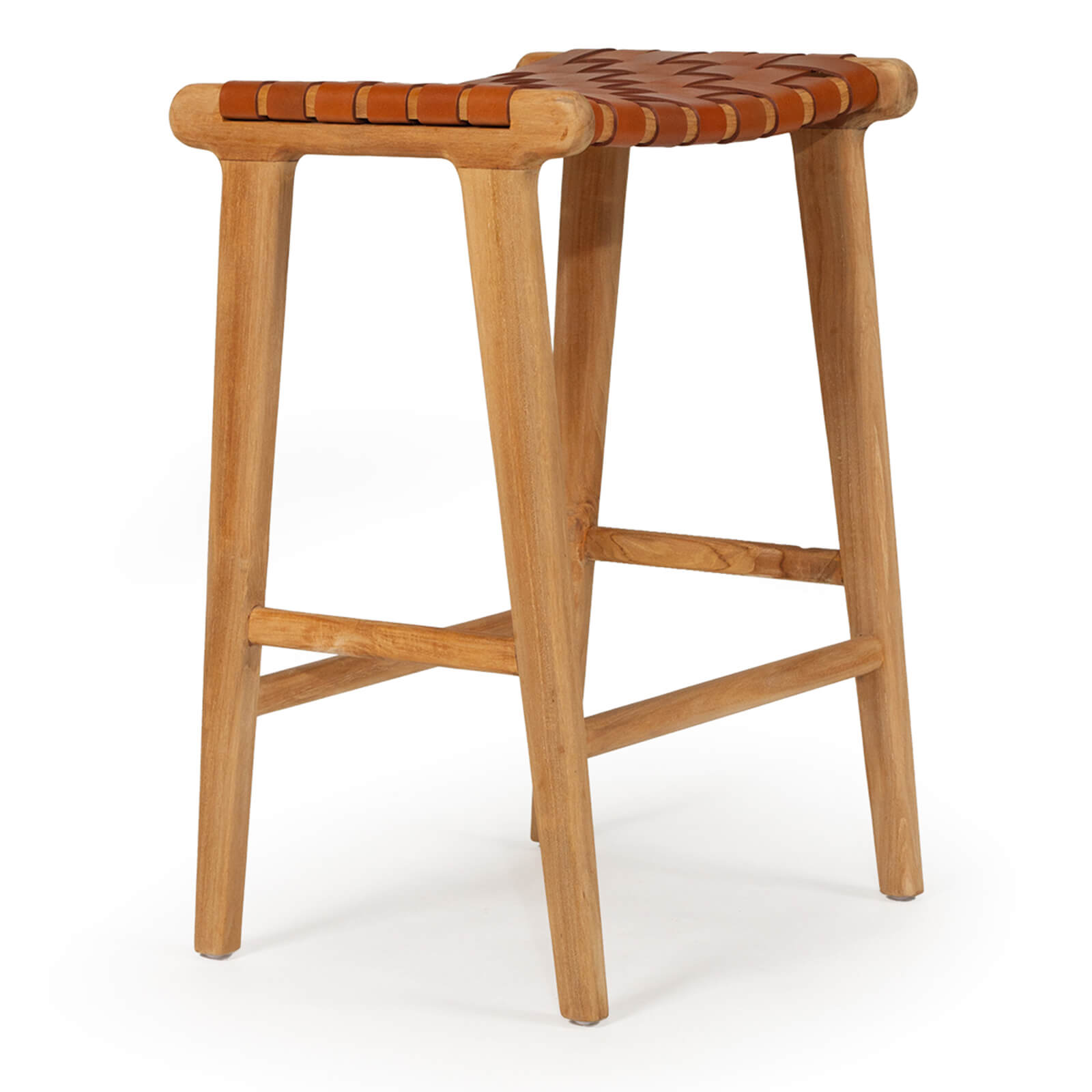 Lindeman Version 1 | Coastal Leather Wooden Bar Stools | Tan