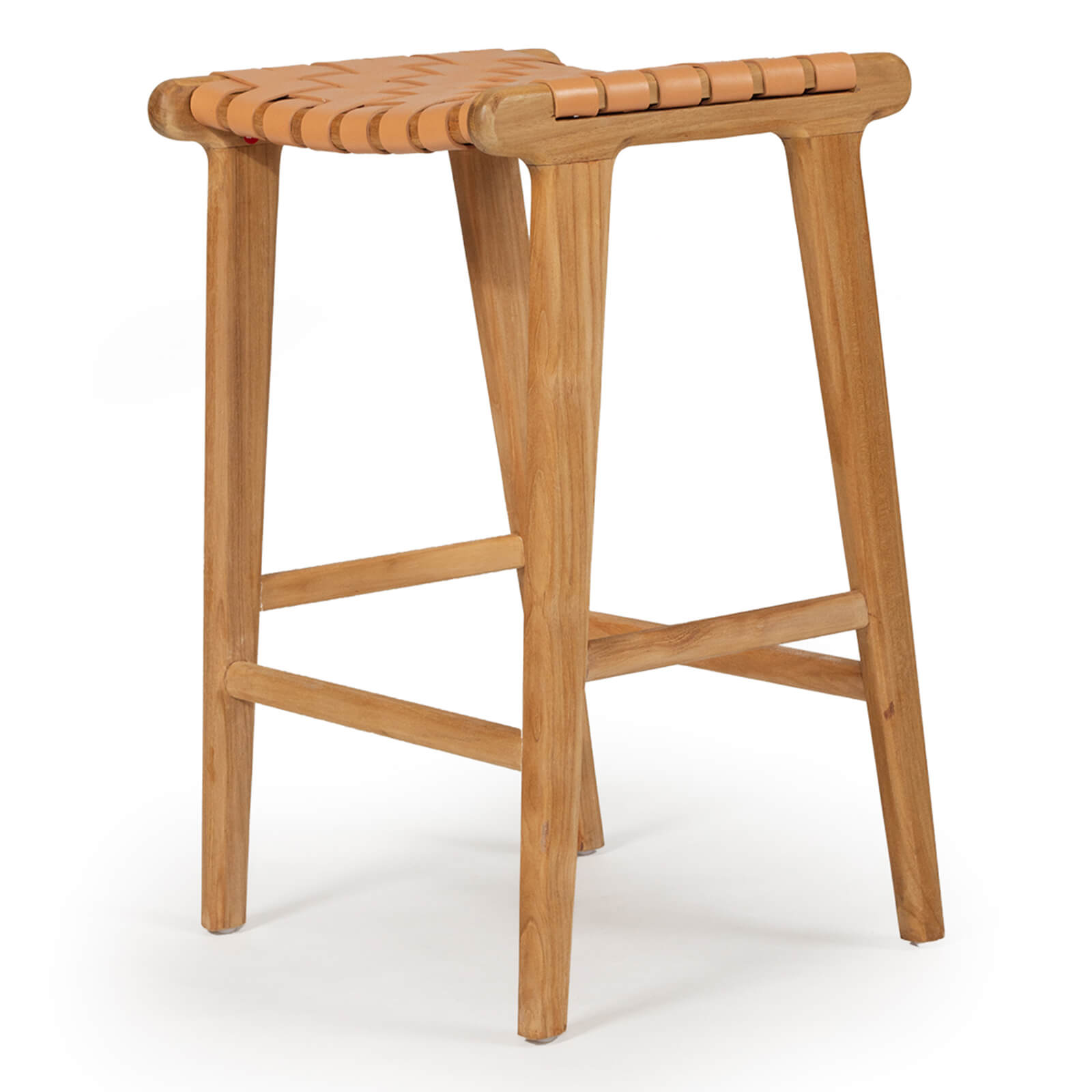 Lindeman Version 1 | Coastal Leather Wooden Bar Stools | Natural