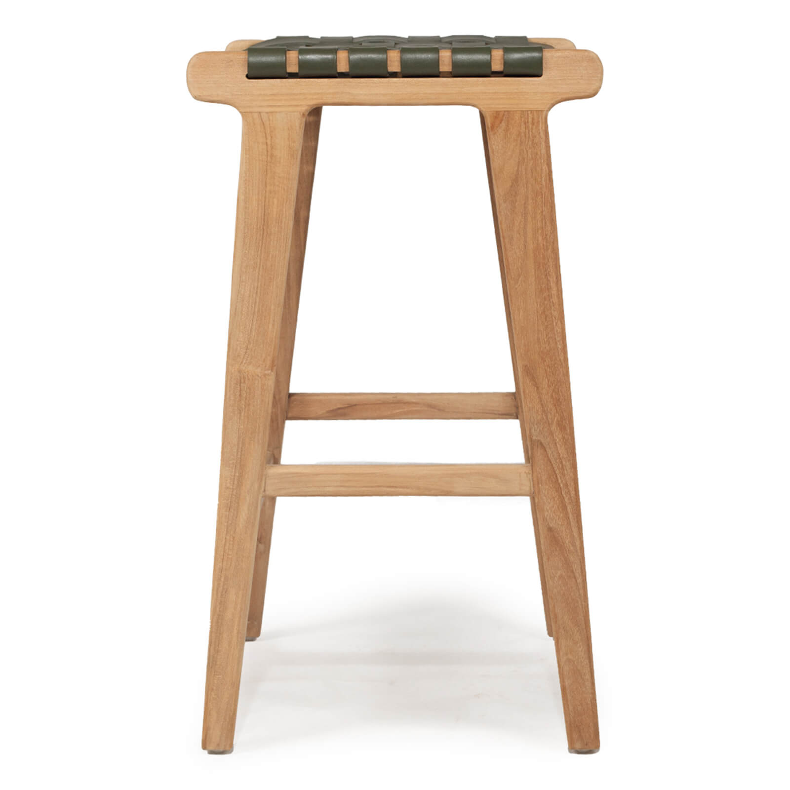 Lindeman Version 1 | Coastal Leather Wooden Bar Stools | Olive