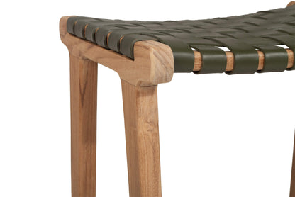 Lindeman Version 1 | Coastal Leather Wooden Bar Stools | Olive