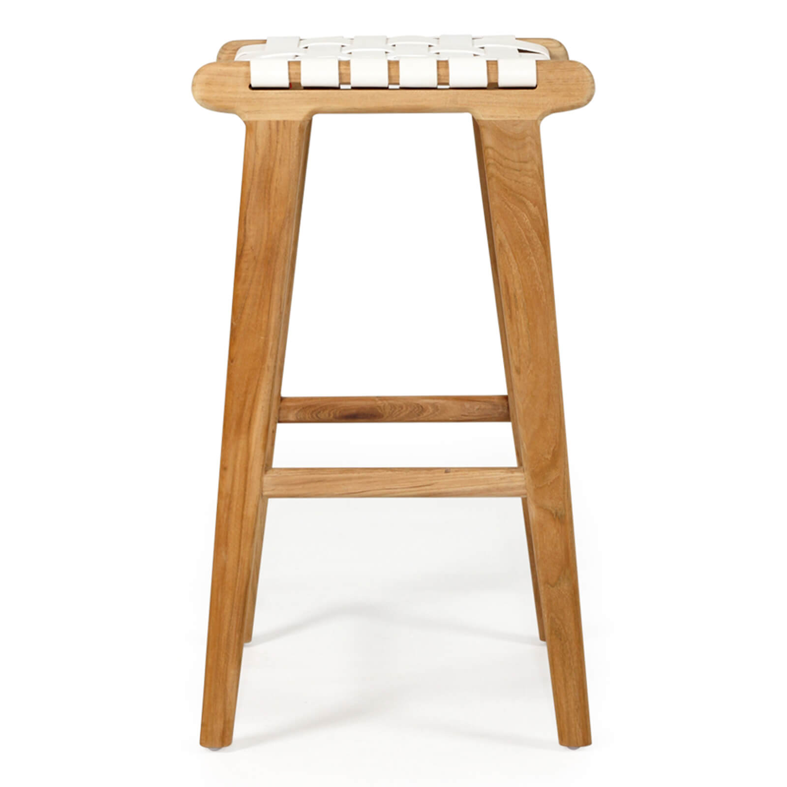 Lindeman Version 1 | Coastal Leather Wooden Bar Stools | White