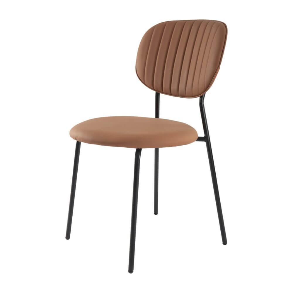 Litchfield | Modern Tan PU Leather Dining Chairs | Set Of 2 | Tan