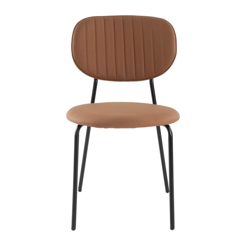 Litchfield | Modern Tan PU Leather Dining Chairs | Set Of 2 | Tan