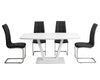 Livingstone | Modern Wooden Tempered Glass White 6 Seater Dining Table