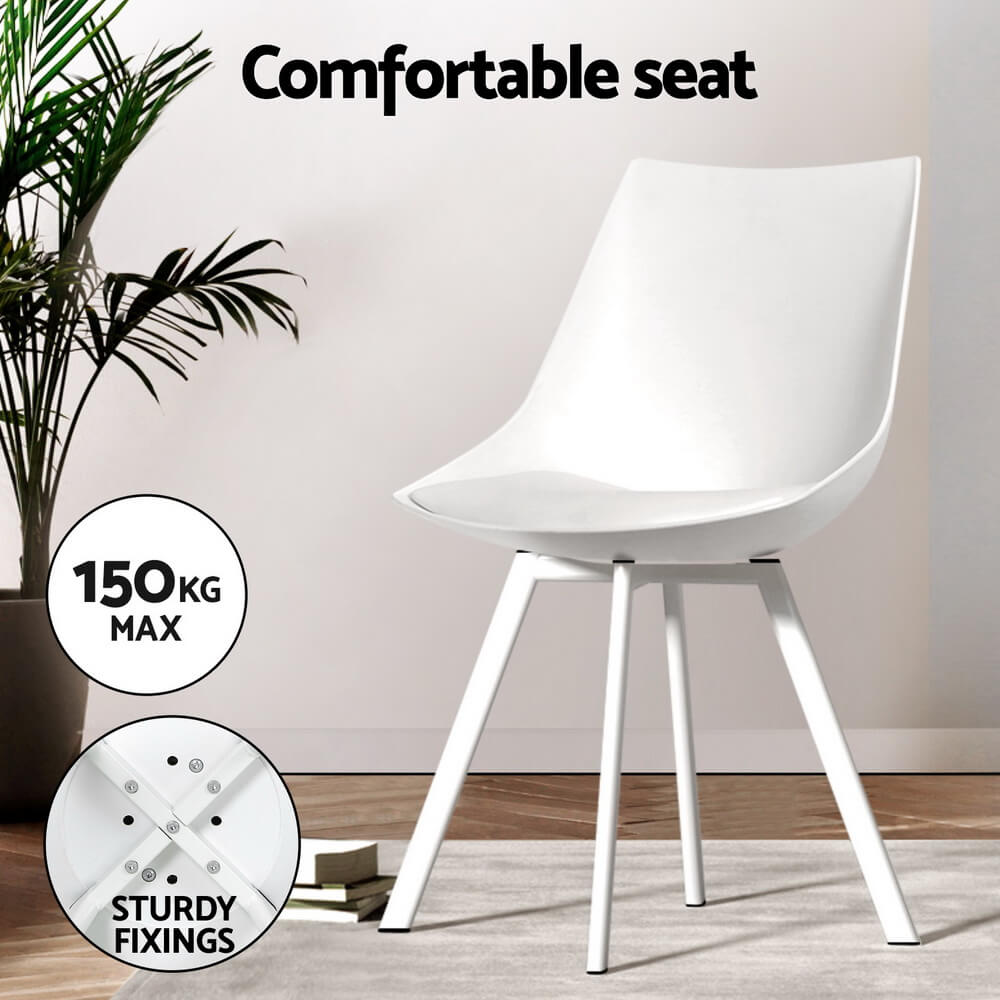 Lonsdale Hannaford | Modern White Wooden 4 Seater Dining Table Set | White
