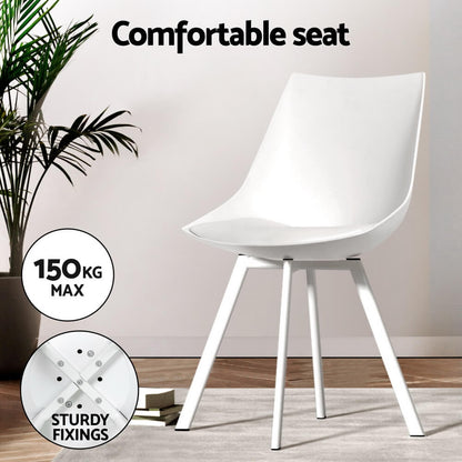 Lonsdale Hannaford | Modern White Wooden 4 Seater Dining Table Set | White