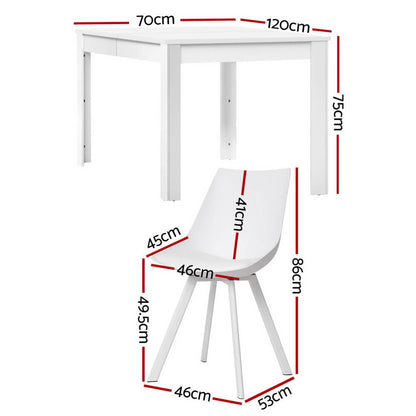 Lonsdale Hannaford | Modern White Wooden 4 Seater Dining Table Set | White