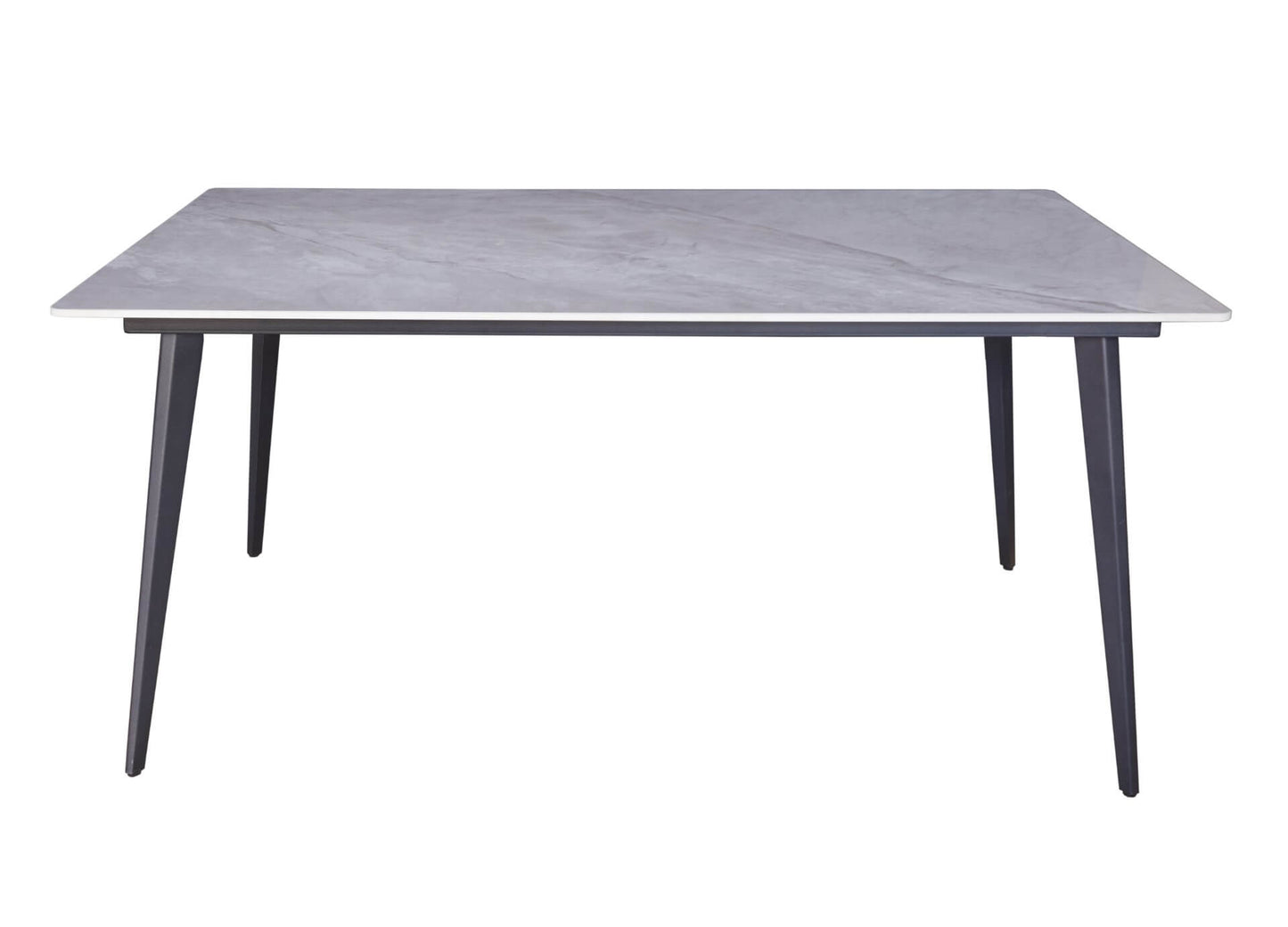 Lunetta | Metal Polished Ceramic Grey Rectangular Dining Table | Grey