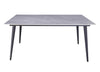 Lunetta | Metal Polished Ceramic Grey Rectangular Dining Table