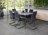 Lunetta | Metal Polished Ceramic Grey Rectangular Dining Table