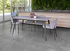 Lunetta | Metal Polished Ceramic Grey Rectangular Dining Table