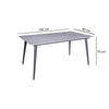 Lunetta | Metal Polished Ceramic Grey Rectangular Dining Table