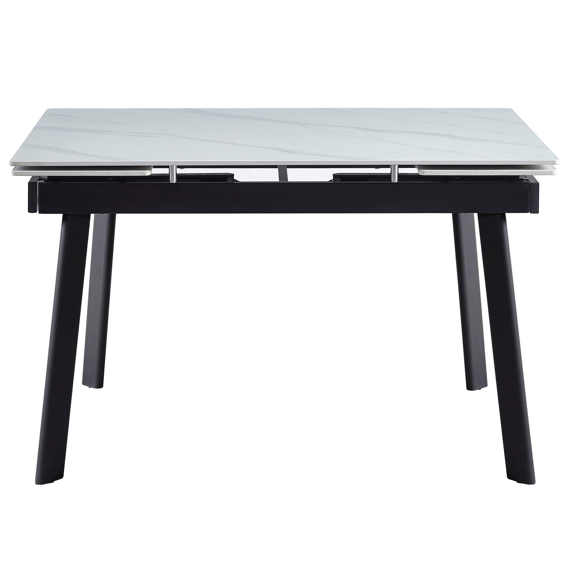 Macan | Metal Matte Snow White Ceramic 1.6 – 2.2m Extension Dining Table | Snow White