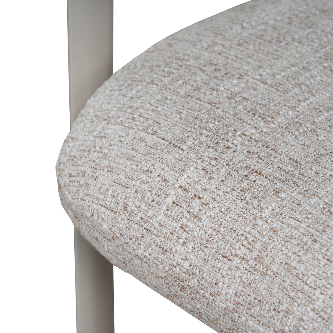 Macan | Prussian Blue Pale Beige Fabric Modern Dining Chairs | Set Of 2 | Beige