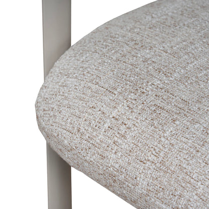 Macan | Prussian Blue Pale Beige Fabric Modern Dining Chairs | Set Of 2 | Beige
