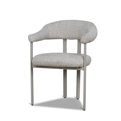 Macan | Prussian Blue Pale Beige Fabric Modern Dining Chairs | Set Of 2 | Beige