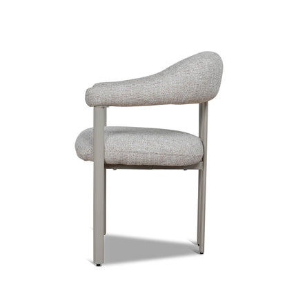 Macan | Prussian Blue Pale Beige Fabric Modern Dining Chairs | Set Of 2 | Beige