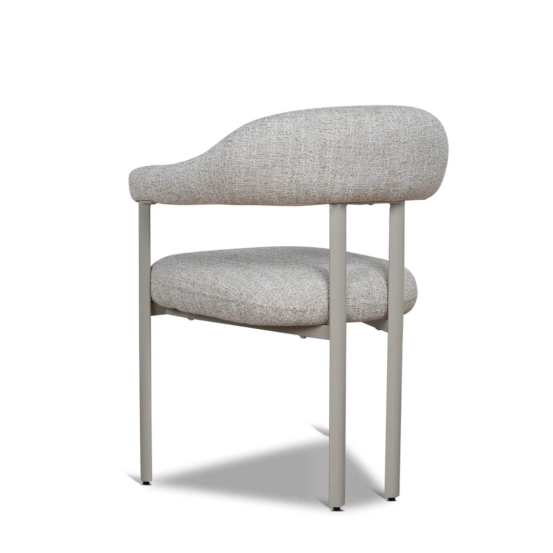 Macan | Prussian Blue Pale Beige Fabric Modern Dining Chairs | Set Of 2 | Beige