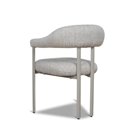 Macan | Prussian Blue Pale Beige Fabric Modern Dining Chairs | Set Of 2 | Beige