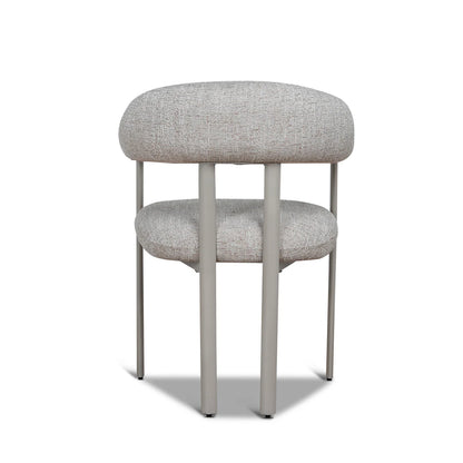 Macan | Prussian Blue Pale Beige Fabric Modern Dining Chairs | Set Of 2 | Beige