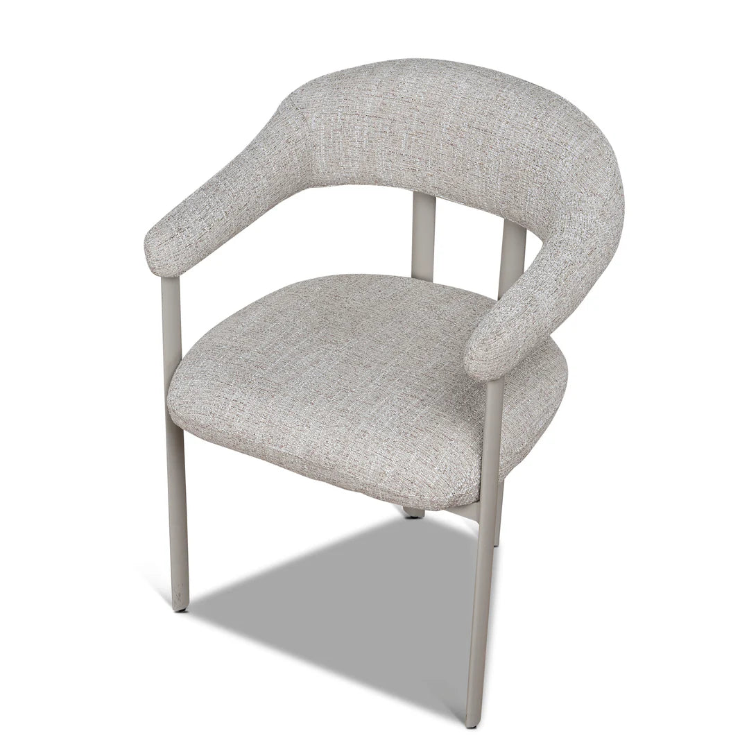 Macan | Prussian Blue Pale Beige Fabric Modern Dining Chairs | Set Of 2 | Beige