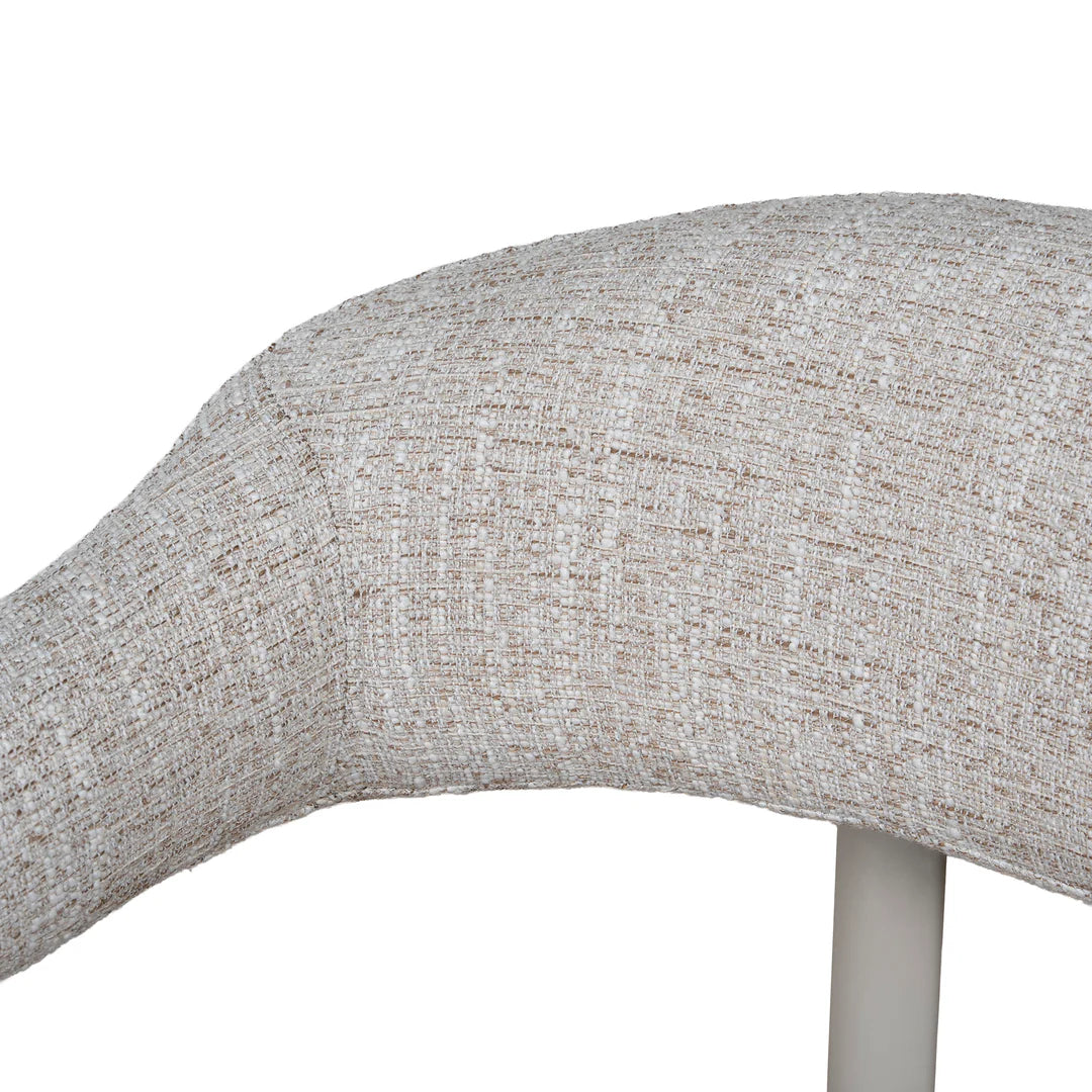 Macan | Prussian Blue Pale Beige Fabric Modern Dining Chairs | Set Of 2 | Beige