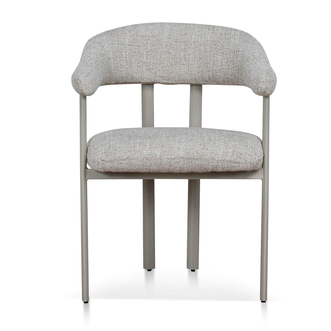 Macan | Prussian Blue Pale Beige Fabric Modern Dining Chairs | Set Of 2 | Beige