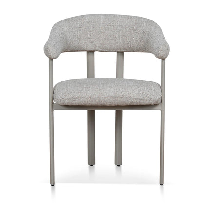 Macan | Prussian Blue Pale Beige Fabric Modern Dining Chairs | Set Of 2 | Beige