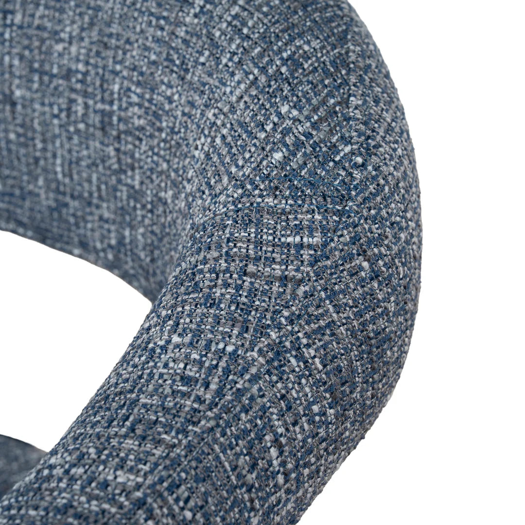 Macan | Prussian Blue Pale Beige Fabric Modern Dining Chairs | Set Of 2 | Blue