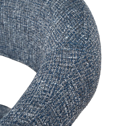 Macan | Prussian Blue Pale Beige Fabric Modern Dining Chairs | Set Of 2 | Blue