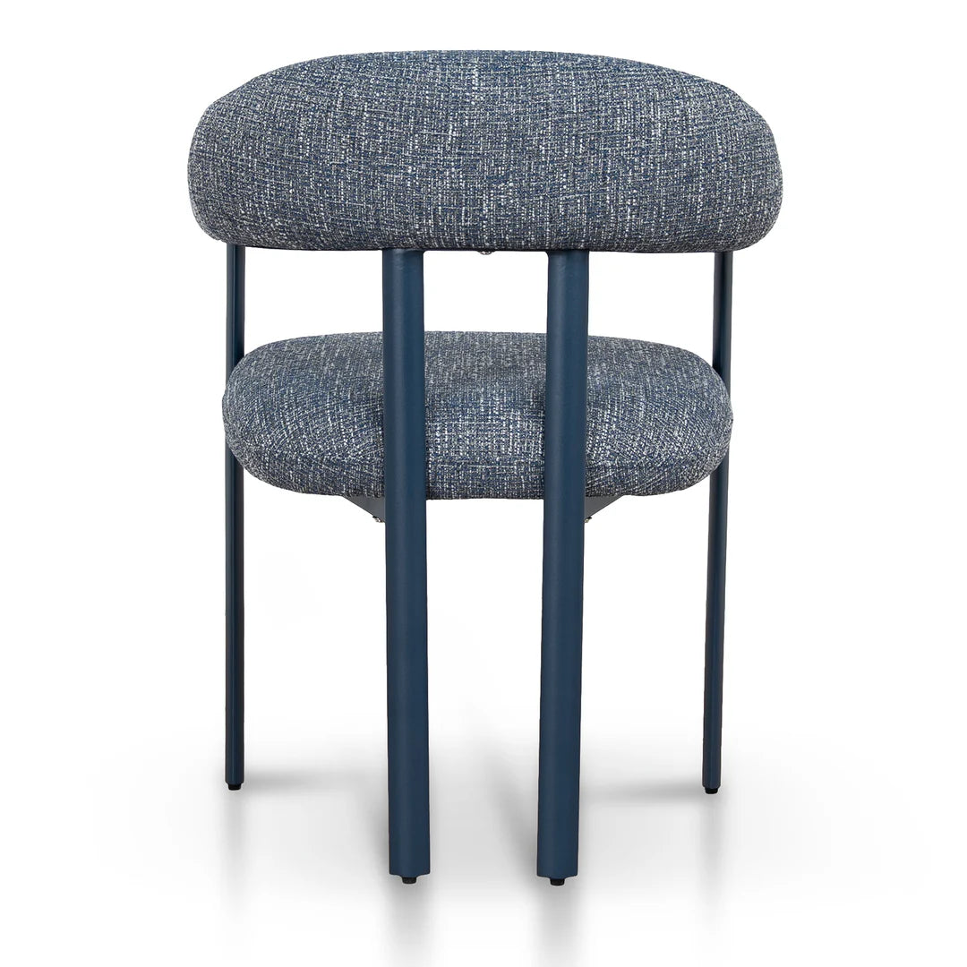 Macan | Prussian Blue Pale Beige Fabric Modern Dining Chairs | Set Of 2 | Blue
